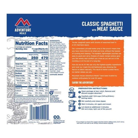 Mountain House-Classic Spaghetti with Meat Sauce-Appalachian Outfitters