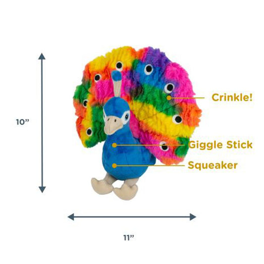 Tall Tails Plush Peacock Squeaker Toy - 9"-Pets - Toys-Tall Tails-Appalachian Outfitters