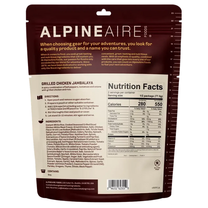 AlpineAire Grilled Chicken Jambalaya-Food - Backpacking-AlpineAire-Appalachian Outfitters