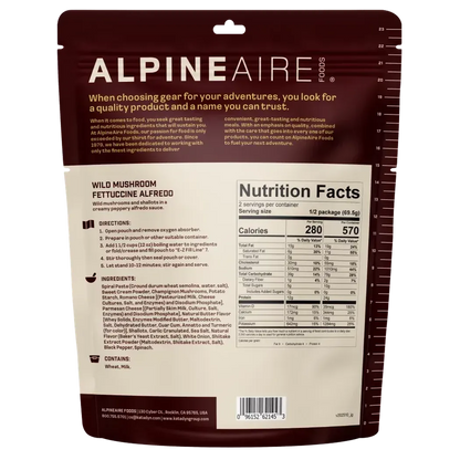 AlpineAire Wild Mushroom Fettuccine Alfredo-Food - Backpacking-AlpineAire-Appalachian Outfitters