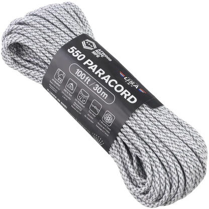 Atwood Rope Paracord - 550 LB - 4MM X 100 FT - Camos and Black-Camping - Accessories - Rope and Cordage-Atwood Rope-Arctic Camo-Appalachian Outfitters