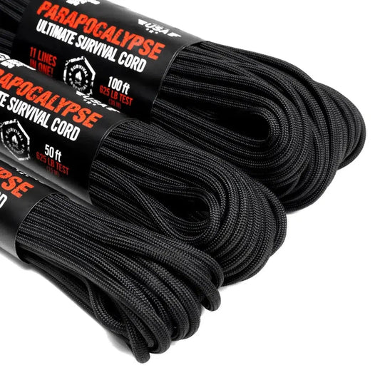 Atwood Rope Parapocalypse Ultimate Survival Cord - 625 LB - 4MM X 25 FT-Climbing - Ropes-Atwood Rope-Black-Appalachian Outfitters