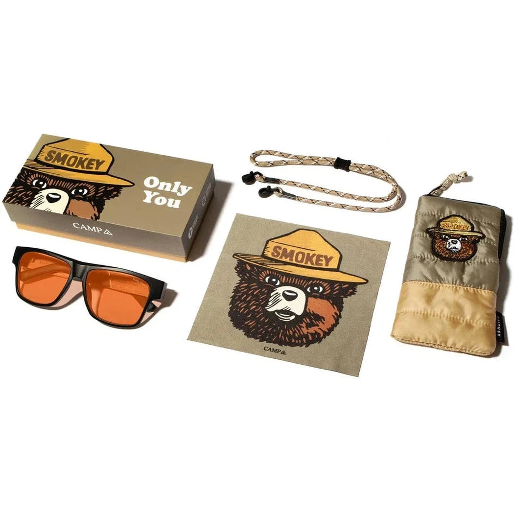 Camp Eyewear Cliff - Smokey Bear-Accessories - Sunglasses-Camp Eyewear-Matte Black-Amber Polarized-Appalachian Outfitters