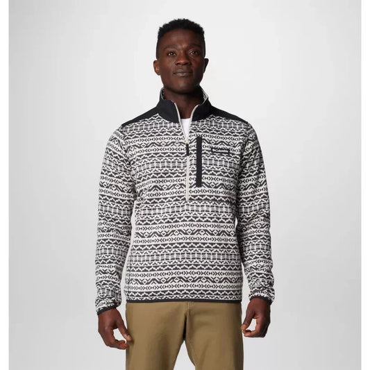 Columbia Sportswear Men's Sweater Weather Printed Half Zip-Men's - Clothing - Jackets & Vests-Columbia Sportswear-Dark Stone Madras Tonal-M-Appalachian Outfitters