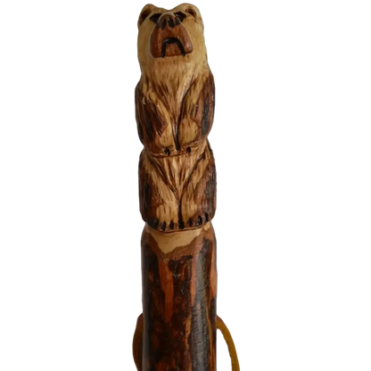 Creation Carvings Walking Stick with Bear Carving-Camping - Trekking Poles - Walking Sticks-Creation Carvings-Appalachian Outfitters