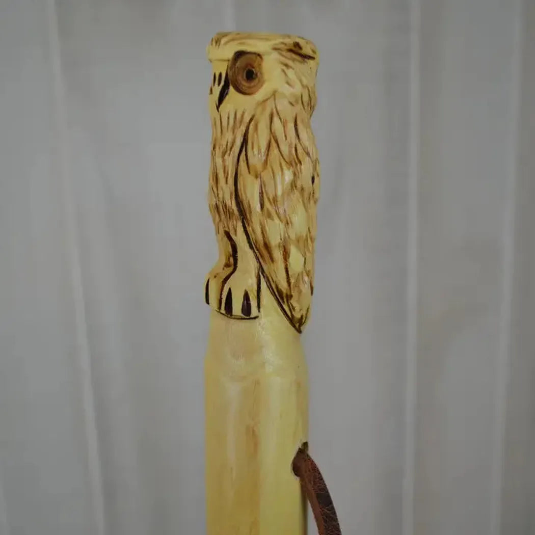 Creation Carvings Walking Stick with Owl Carving-Camping - Trekking Poles - Walking Sticks-Creation Carvings-Appalachian Outfitters