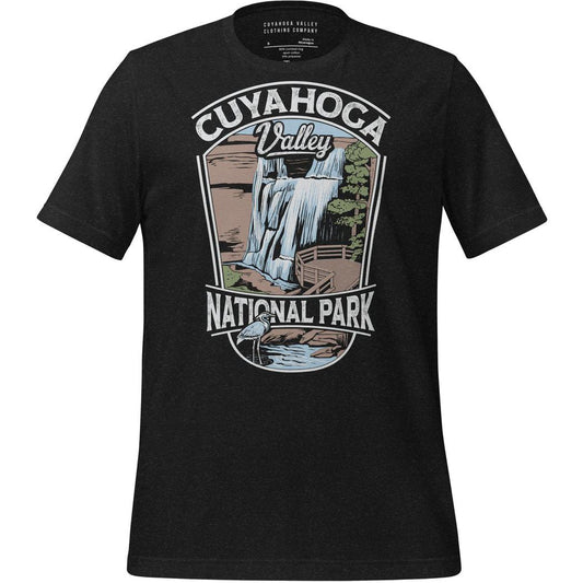 Cuyahoga Valley Clothing Company CVNP Brandywine Falls T-Shirt-Unisex - Clothing - Tops-Cuyahoga Valley Clothing Company-Black Heather-S-Appalachian Outfitters