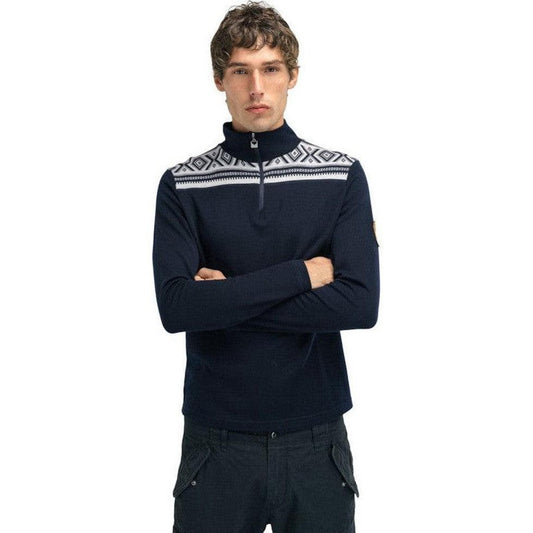 Men's Cortina Basic Sweater-Women's - Clothing - Tops-Dale Of Norway-Navy Off White-M-Appalachian Outfitters