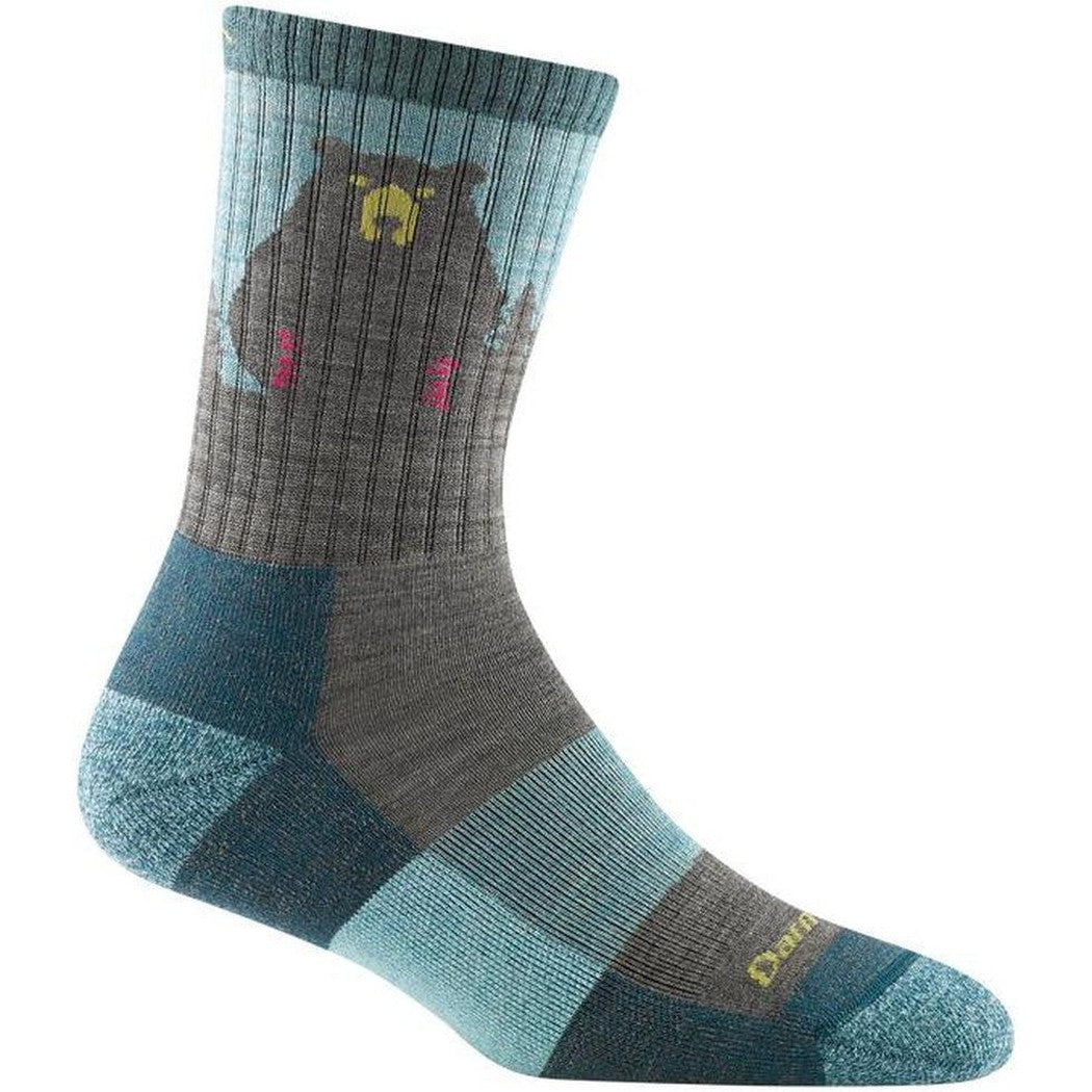 Women's Bear Town Micro Crew Lightweight with Cushion-Accessories - Socks - Women's-Darn Tough-Aqua-M-Appalachian Outfitters