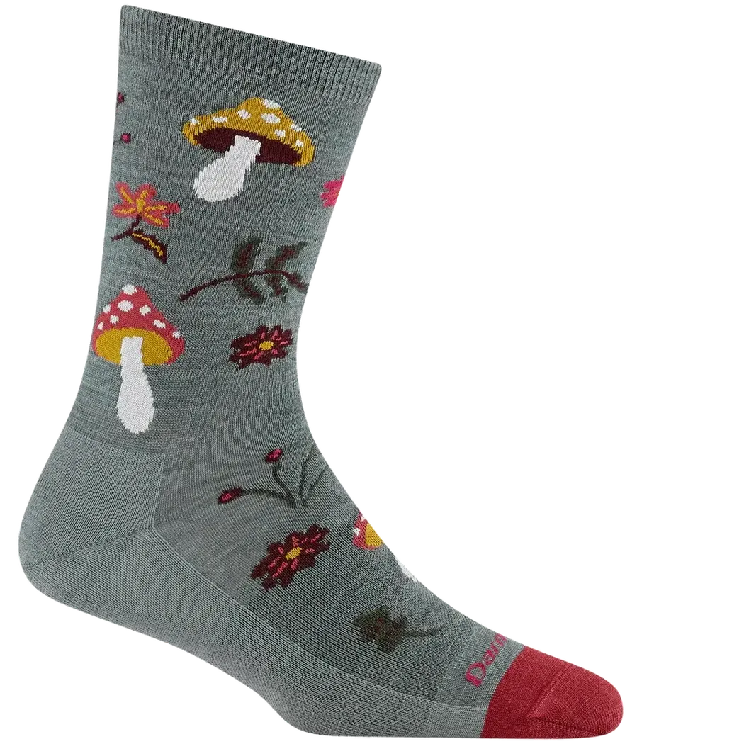 Darn Tough Women's Shroom Bloom Crew Lightweight Lifestyle Socks-Accessories - Socks - Women's-Darn Tough-Seafaom-S-Appalachian Outfitters