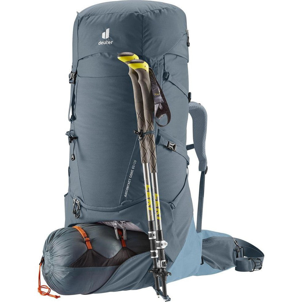 Aircontact Core 65 + 10-Camping - Backpacks - Backpacking-Deuter-Graphite Shale-Appalachian Outfitters