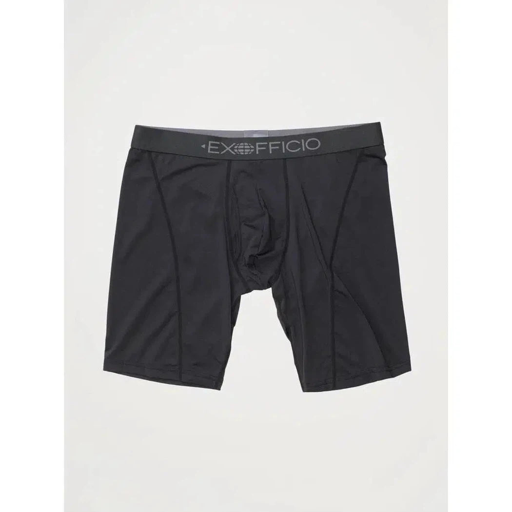 Exofficio Men's Give-N-Go Sport 2.0 Boxer Brief 9"-Men's - Clothing - Underwear-Exofficio-Black/Black-M-Appalachian Outfitters