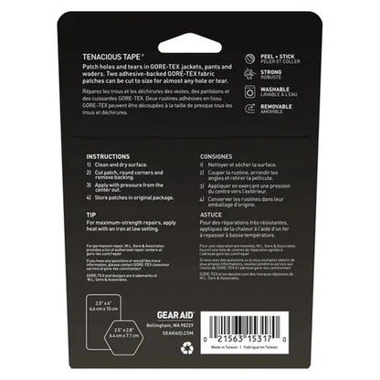Gear Aid GORE-TEX Fabric Patches: 2.5" Hex and 4" Rectangle-Camping - Accessories - Cleaning & Maintenance-Gear Aid-Black-Appalachian Outfitters
