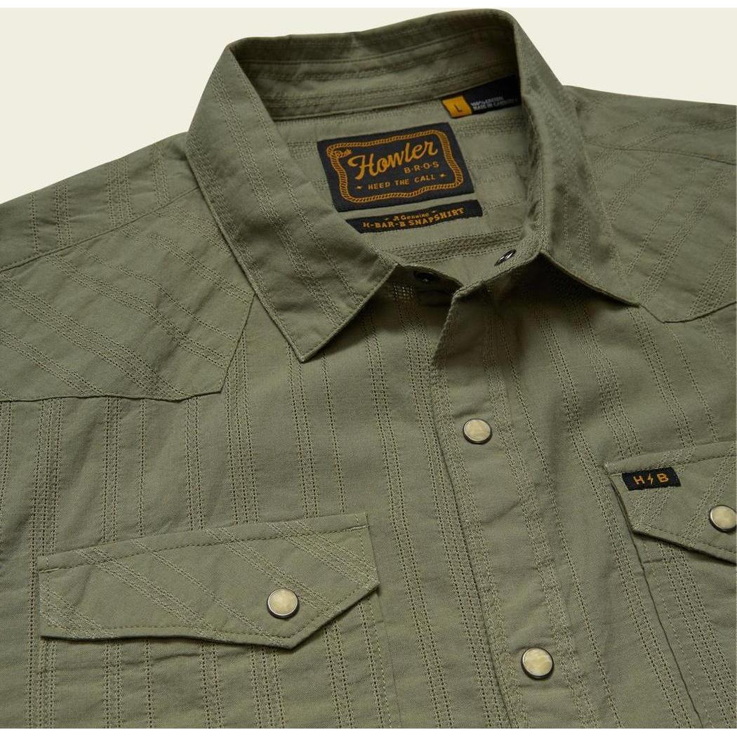 Howler Brothers Men's H Bar B Snapshirt - Eyelet Stripe-Men's - Clothing - Tops-Howler Brothers-Appalachian Outfitters