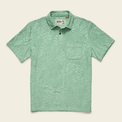 Howler Brothers Plusherman Terry Polo-Men's - Clothing - Tops-Howler Brothers-Leafy Lithographs : Minty-M-Appalachian Outfitters