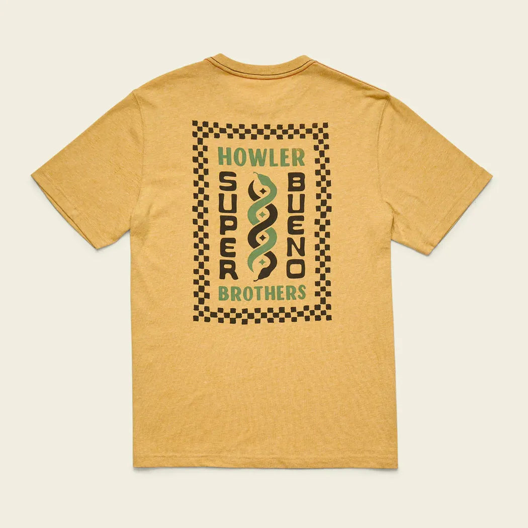 Howler Brothers Select T-Men's - Clothing - Tops-Howler Brothers-Super Bueno Serpientes : Honey Heather-M-Appalachian Outfitters