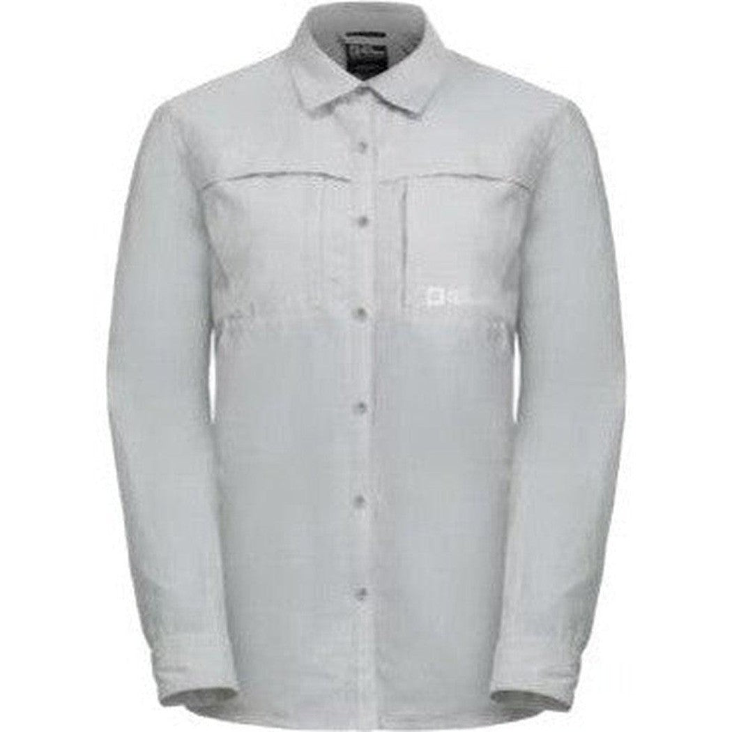 Jack Wolfskin Women's Barrier Long Sleeve Shirt-Women's - Clothing - Tops-Jack Wolfskin-Cool Grey-S-Appalachian Outfitters