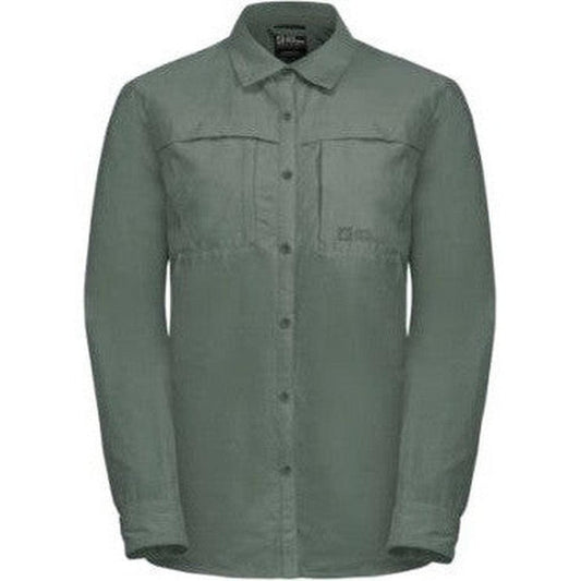 Jack Wolfskin Women's Barrier Long Sleeve Shirt-Women's - Clothing - Tops-Jack Wolfskin-Hedge Green-S-Appalachian Outfitters