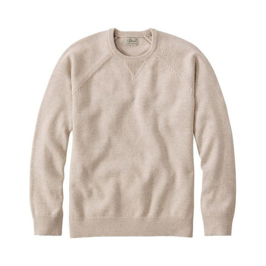 L.L.Bean Men's Wicked Soft Cotton Cashmere Crew-Men's - Clothing - Tops-L.L.Bean-New Khaki-M-Appalachian Outfitters