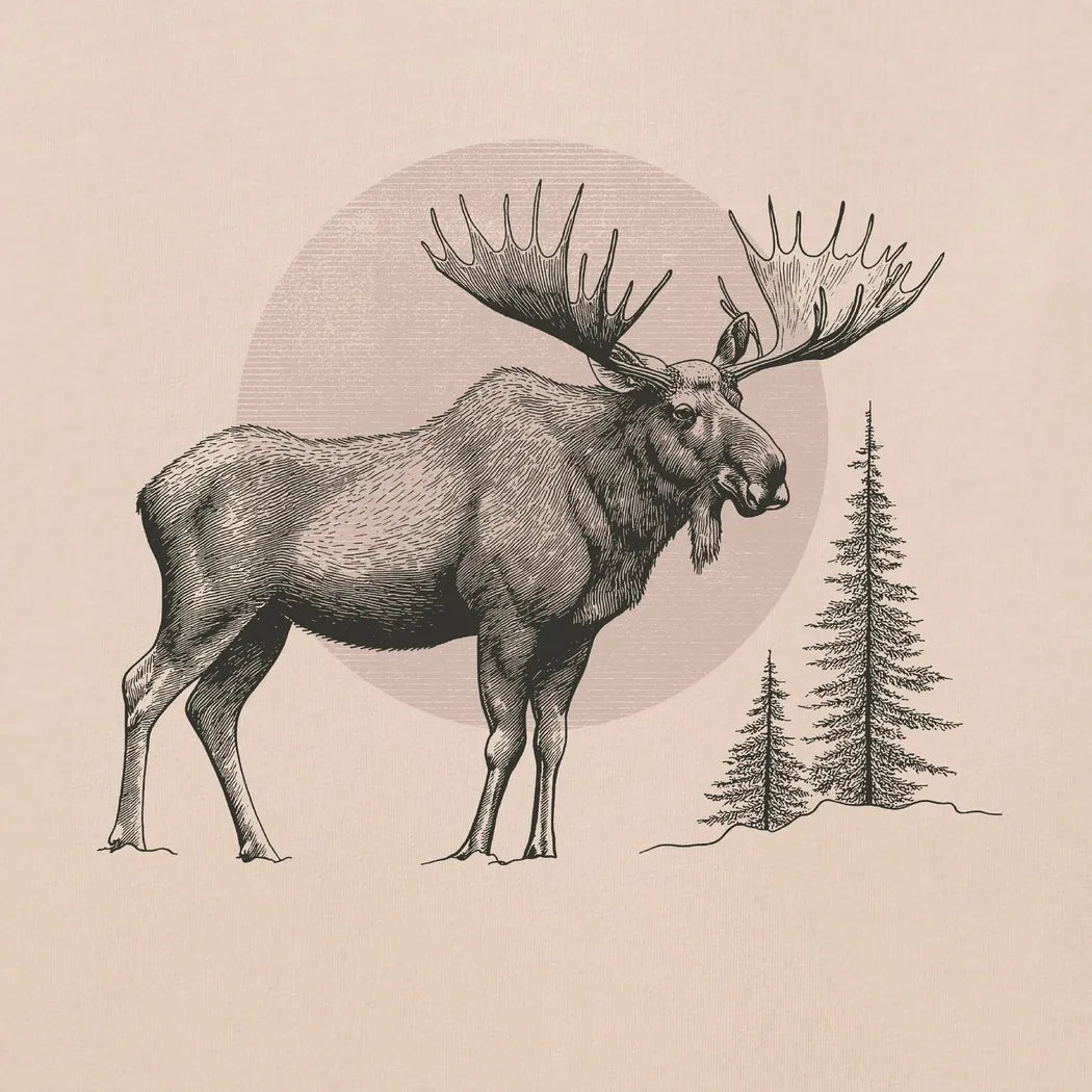 Life is Good Men's Moose Moon Short Sleeve Crusher Tee-Men's - Clothing - Tops-Life is Good-Appalachian Outfitters