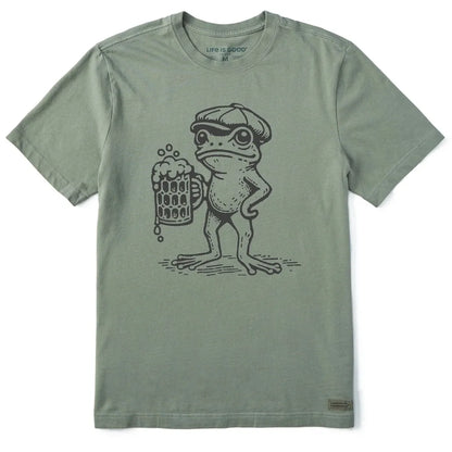 Life is Good Men's Scally Cap Frog Short Sleeve Crusher Tee-Men's - Clothing - Tops-Life is Good-Appalachian Outfitters