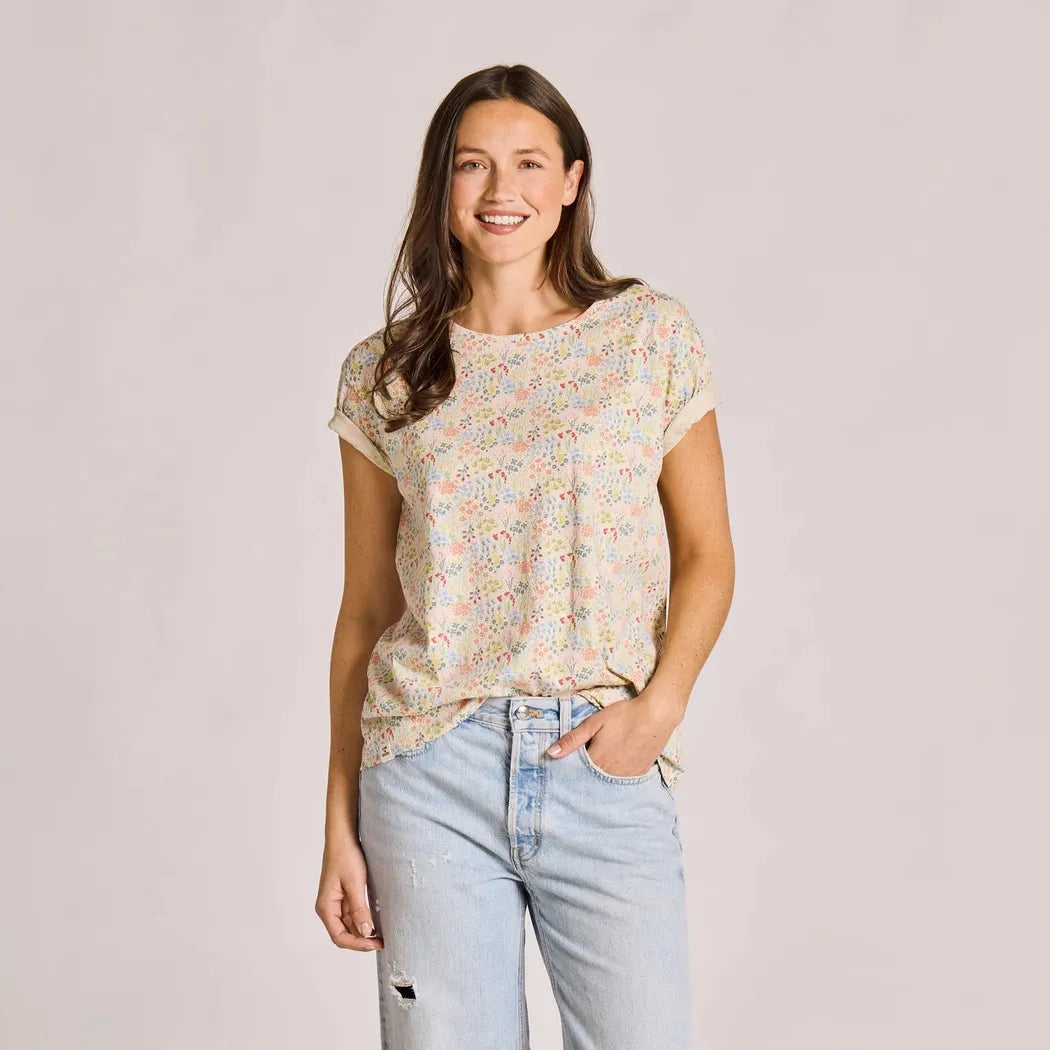 Life is Good Women's Bouquet Garden Pattern Crusher-LITE Easy Tee-Women's - Clothing - Tops-Life is Good-Appalachian Outfitters