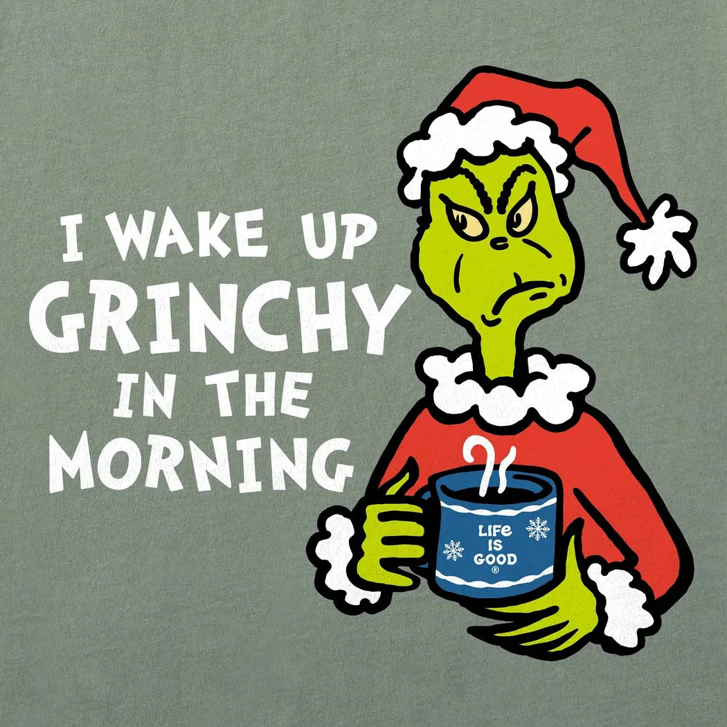 Life is Good Women's I Wake Up Grinchy in the Morning Long Sleeve Crusher Tee-Women's - Clothing - Tops-Life is Good-Appalachian Outfitters