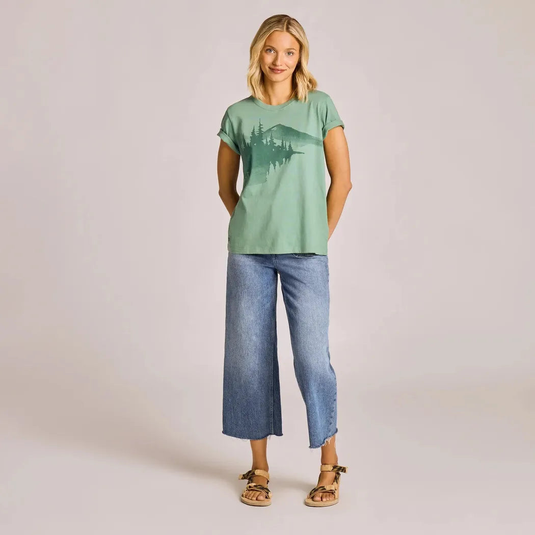 Life is Good Women's Watercolor Lakesideshort Sleeve-Women's - Clothing - Bottoms-Life is Good-Appalachian Outfitters