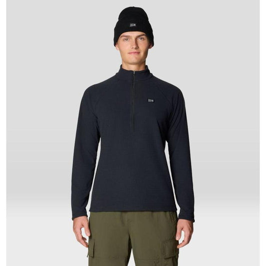 Mountain Hardwear Men's Summit Grid Half Zip-Men's - Clothing - Tops-Mountain Hardwear-Black-M-Appalachian Outfitters