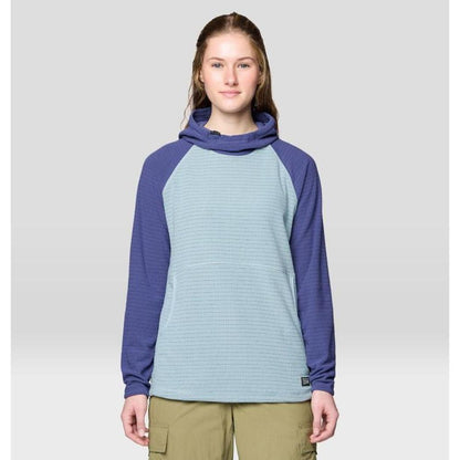 Mountain Hardwear Women's Summit Grid Tunic Hoody-Women's - Clothing - Tops-Mountain Hardwear-Ice Shadow/Lapis Dusk-S-Appalachian Outfitters