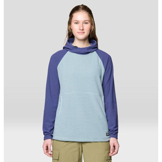 Mountain Hardwear Women's Summit Grid Tunic Hoody-Women's - Clothing - Tops-Mountain Hardwear-Ice Shadow/Lapis Dusk-S-Appalachian Outfitters
