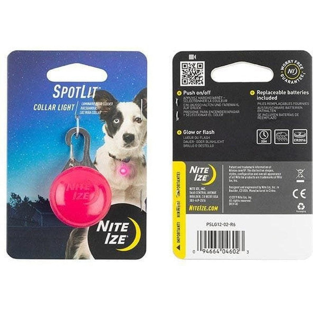 Nite Ize Spotlit Collar Light Pink Outdoor Dogs