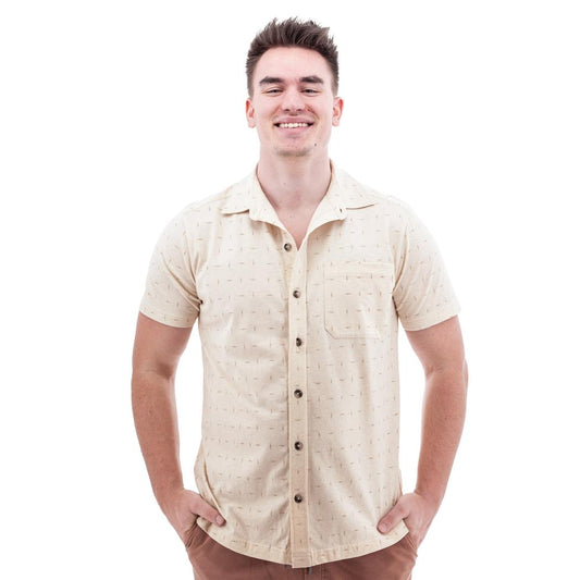 Old Ranch Men's Jackson Print Shirt 25-Men's - Clothing - Tops-Old Ranch-Natural-M-Appalachian Outfitters