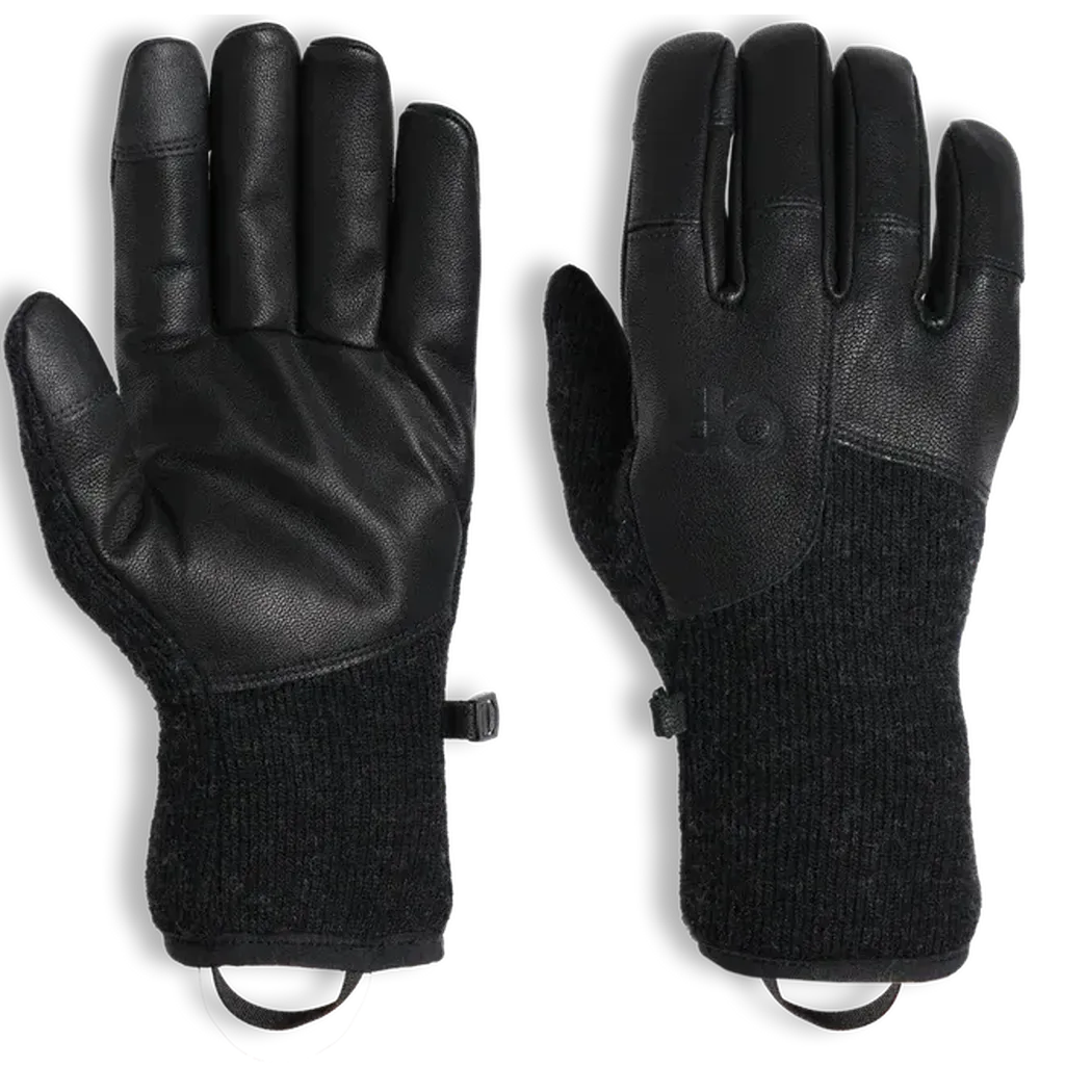 Outdoor Research Men's Flurry Leather Gloves-Accessories - Gloves - Men's-Outdoor Research-Solid Black-S-Appalachian Outfitters