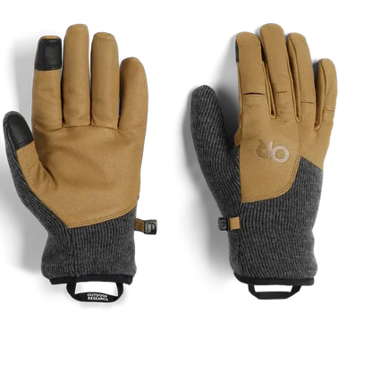 Outdoor Research Men's Flurry Leather Gloves-Accessories - Gloves - Men's-Outdoor Research-Charcoal-S-Appalachian Outfitters