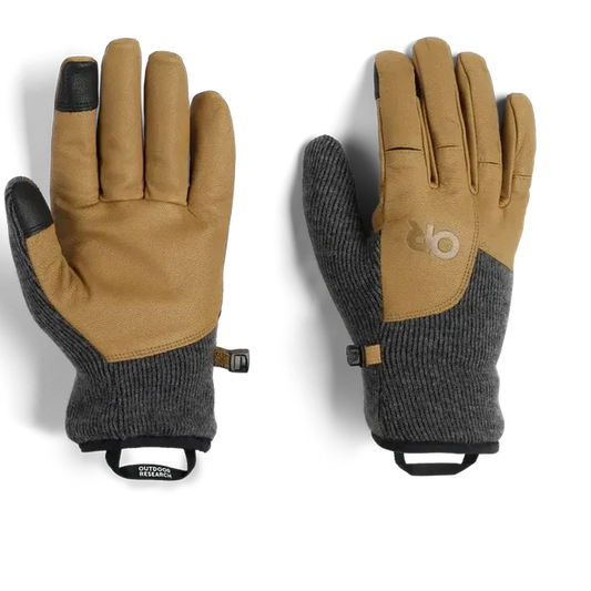 Outdoor Research Men's Flurry Leather Gloves-Accessories - Gloves - Men's-Outdoor Research-Charcoal-S-Appalachian Outfitters