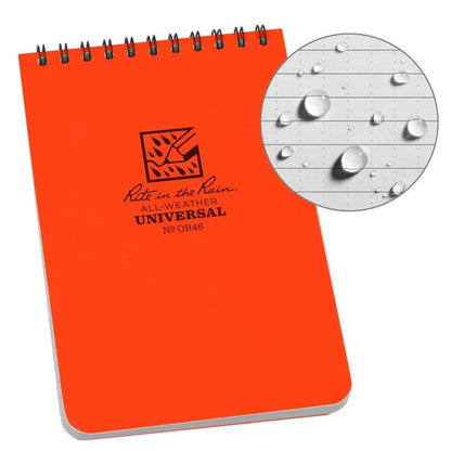 Rite in the Rain Top Spiral Notebook 4 x 6-Camping - Accessories - Books-Notebooks-Rite in the Rain-Orange-Appalachian Outfitters