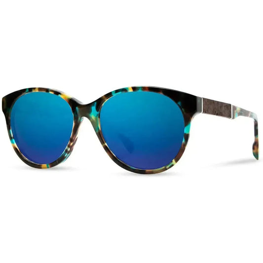 Shwood Handcrafted Madison-Accessories - Eyewear - Sunglasses-Shwood Handcrafted-Blue Coral // Elm Burl-Blue Flash Polarized-Appalachian Outfitters