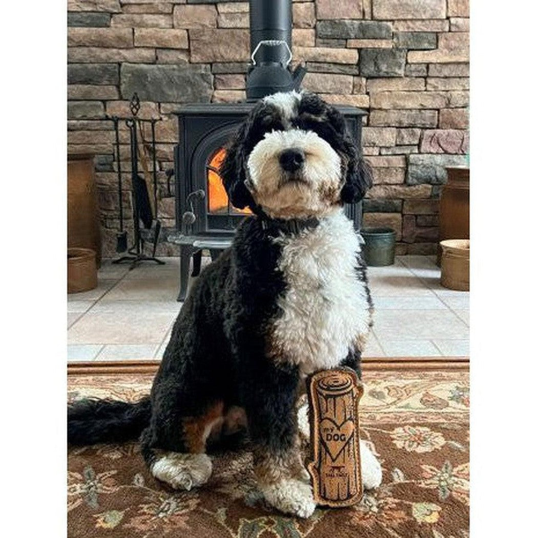 Tall Tails Natural Leather & Wool Love My Dog Log - 9"-Pets - Toys-Tall Tails-Appalachian Outfitters