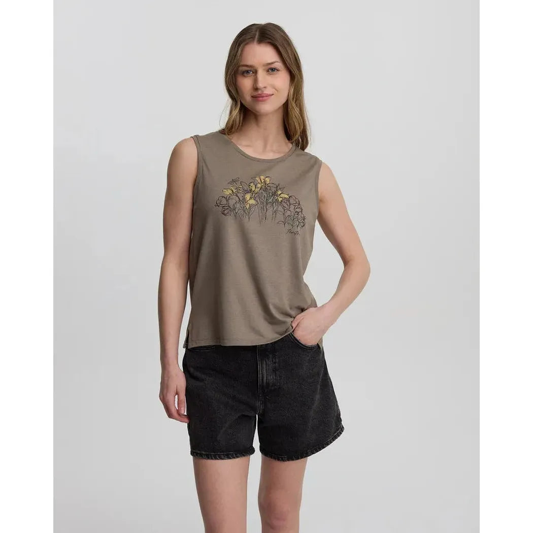 Tentree Women's Lakeside Florals Tank-Women's - Clothing - Tops-Tentree-Clay/Timber-XS-Appalachian Outfitters