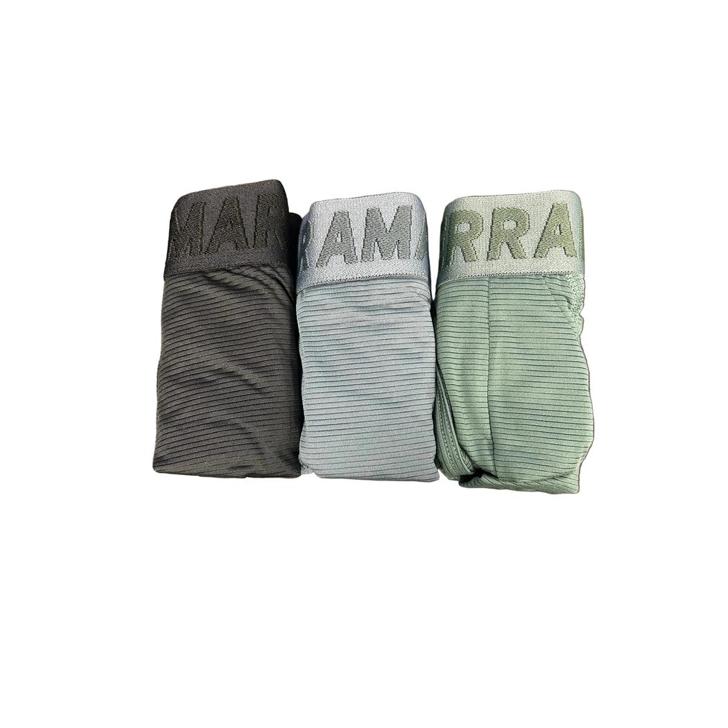 Terramar Men's 3 Pack Performance Boxer-Men's - Clothing - Underwear-Terramar-Dark Forest/Stormy Weather/Black-S-Appalachian Outfitters