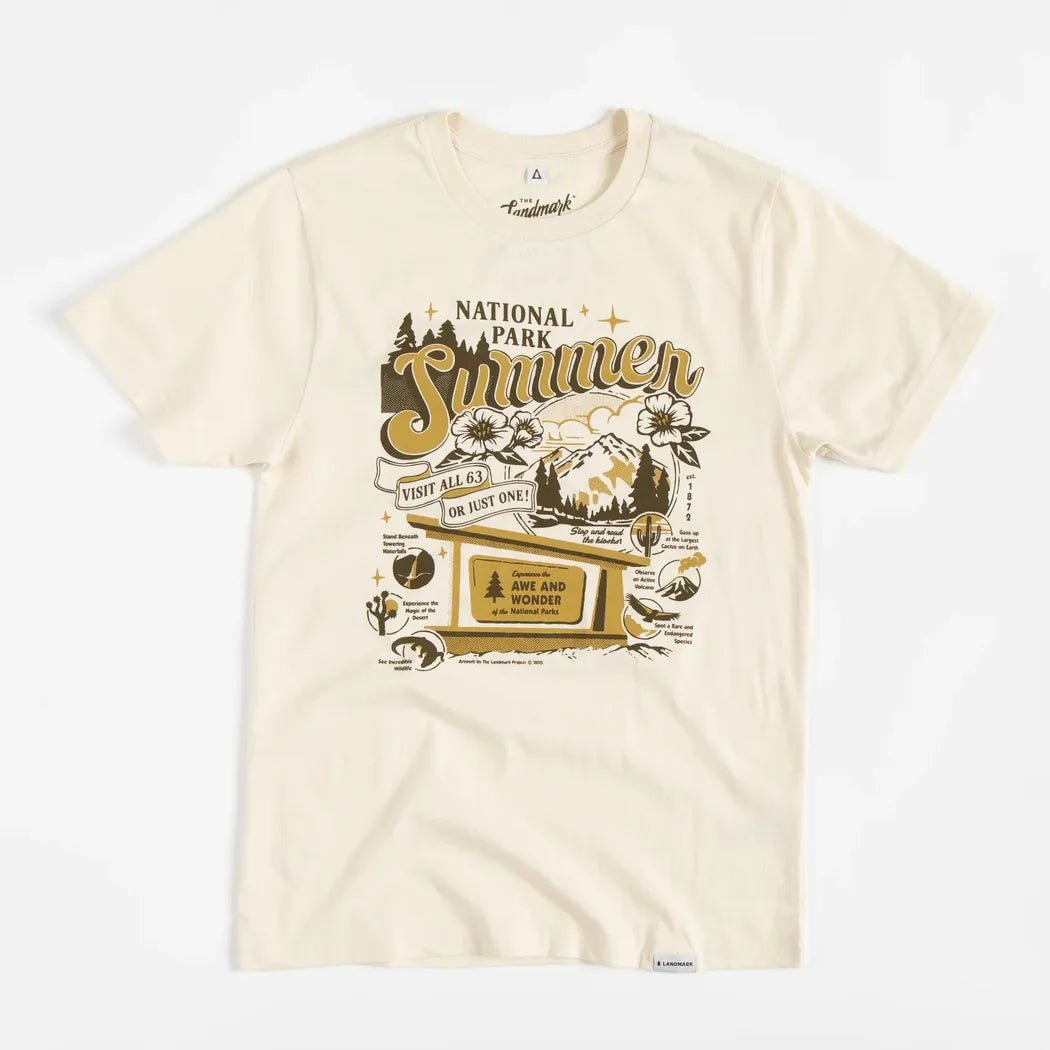 The Landmark Project National Park Summer Unisex Short Sleeve Tee-Unisex - Clothing - Tops-The Landmark Project-Honeycomb-XS-Appalachian Outfitters