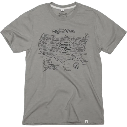 The Landmark Project NPS Map Tee-Unisex - Clothing - Tops-The Landmark Project-Smoke Grey-XS-Appalachian Outfitters