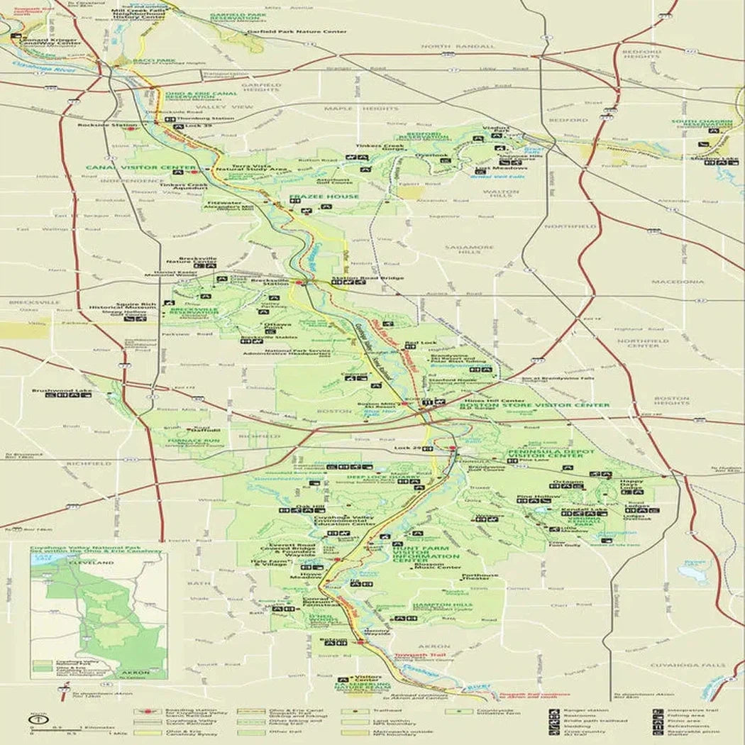 Wear a Map Cuyahoga Valley National Park Map Neck Gaiter-Accessories - Hats - Unisex-Wear a Map-Appalachian Outfitters