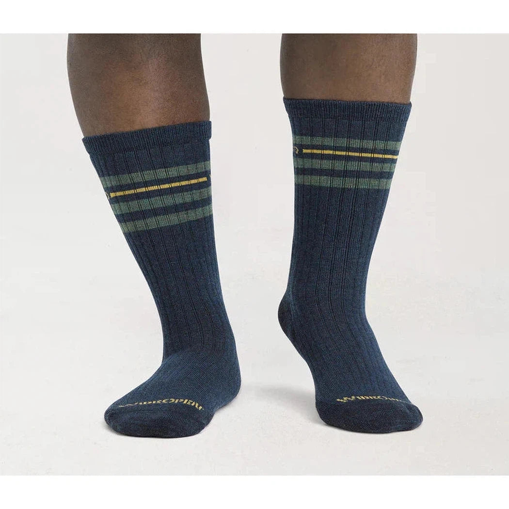 Wide Open Men's Vintage Stripe Midweight Crew Sock-Accessories - Socks - Men's-Wide Open-Appalachian Outfitters