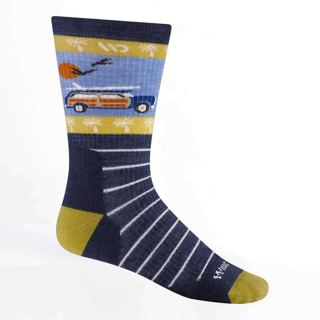 Wide Open Men's Way Black Midweight Crew Sock-Accessories - Socks - Men's-Wide Open-Appalachian Outfitters