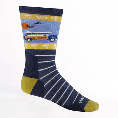 Wide Open Men's Way Black Midweight Crew Sock-Accessories - Socks - Men's-Wide Open-Appalachian Outfitters