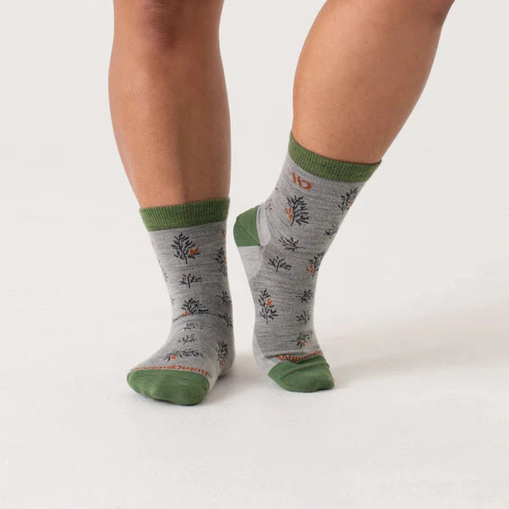 Wide Open Women's Foliage Lightweight Micro Crew Sock-Accessories - Socks - Women's-Wide Open-Light Gray-S-Appalachian Outfitters