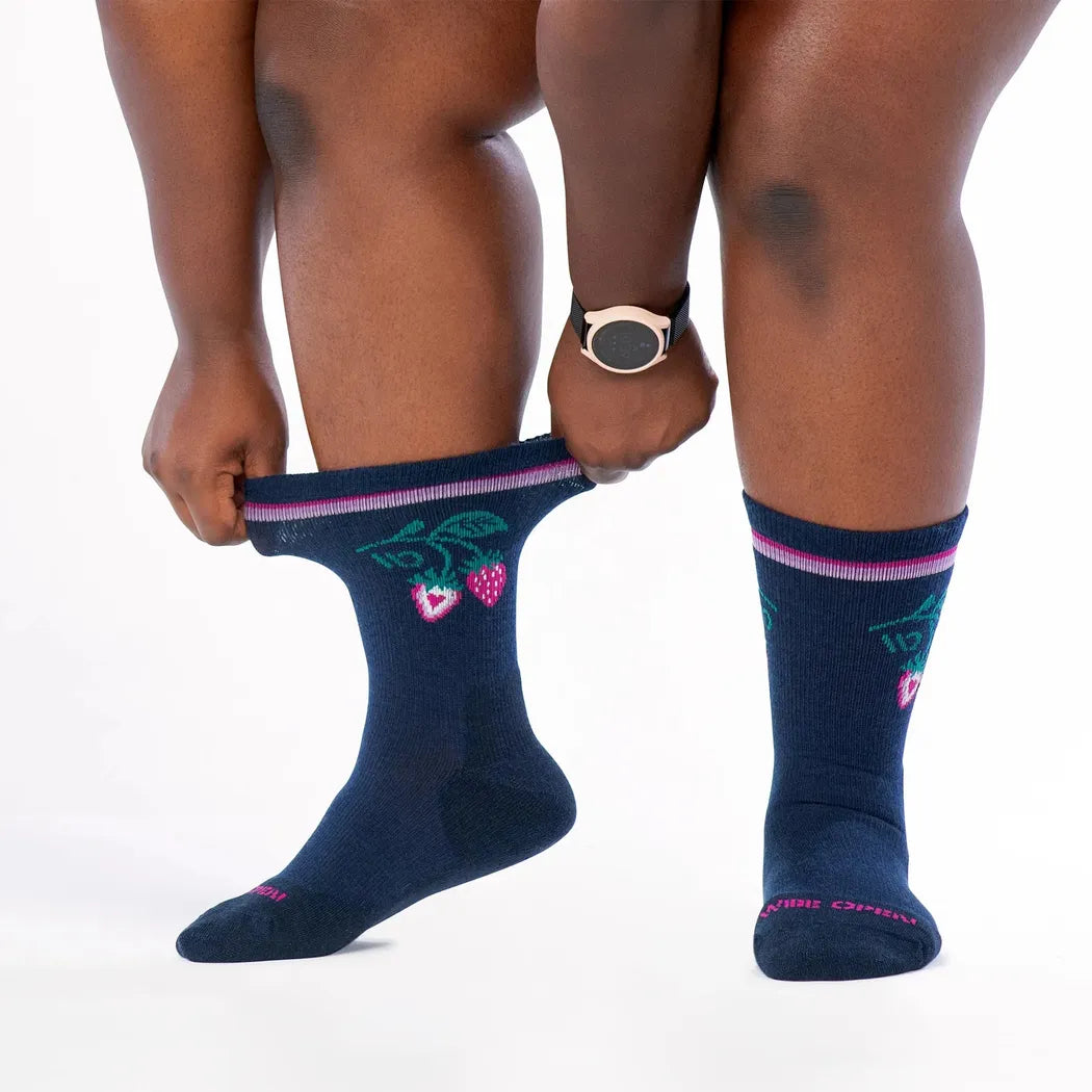 Wide Open Women's Strawberry Patch Crew Midweight Cushion Socks-Accessories - Socks - Women's-Wide Open-Appalachian Outfitters